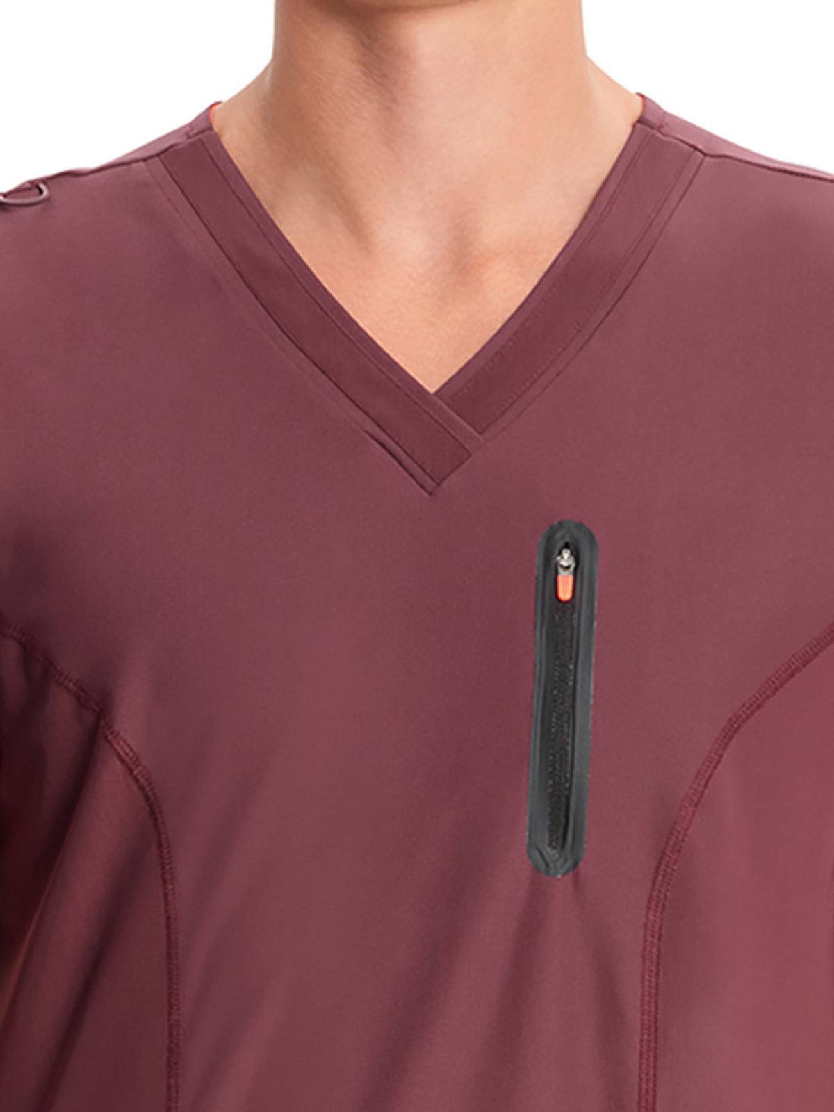 Men's 3-Pocket V-Neck Scrub Top - IN823A - Plum Velvet