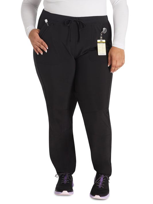 Women's 6-Pocket Contemporary Scrub Pant - IP042A - Black