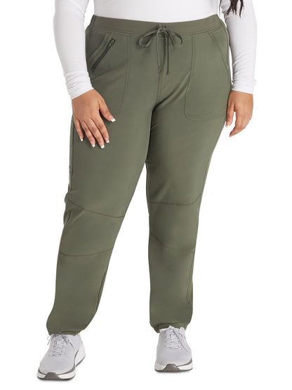 Women's 6-Pocket Contemporary Scrub Pant - IP042A - Golden Moss