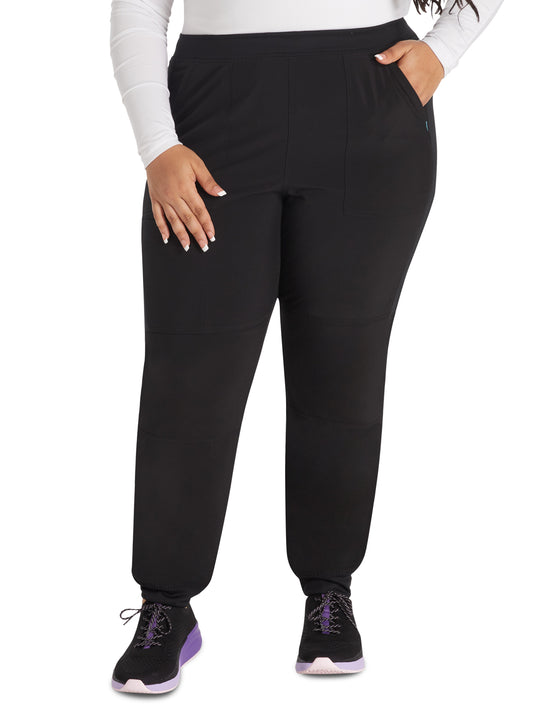 Women's 5-Pocket Tapered Leg Scrub Pant - IP045A - Black