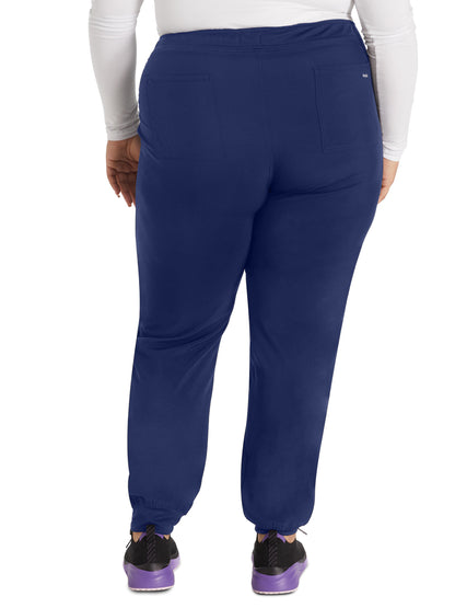 Women's 5-Pocket Tapered Leg Scrub Pant - IP045A - Navy