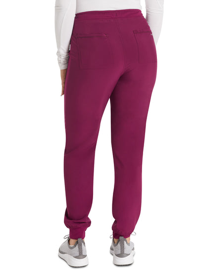 Women's 5-Pocket Tapered Leg Scrub Pant - IP045A - Wine