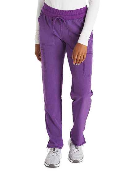 Women's 4-Pocket Straight Leg Scrub Pant - IP072A - Heather Magenta