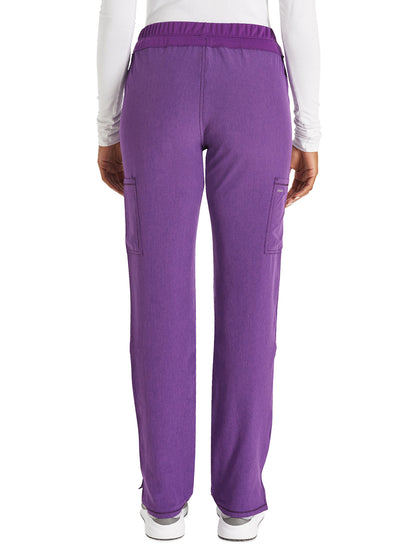 Women's 4-Pocket Straight Leg Scrub Pant - IP072A - Heather Magenta