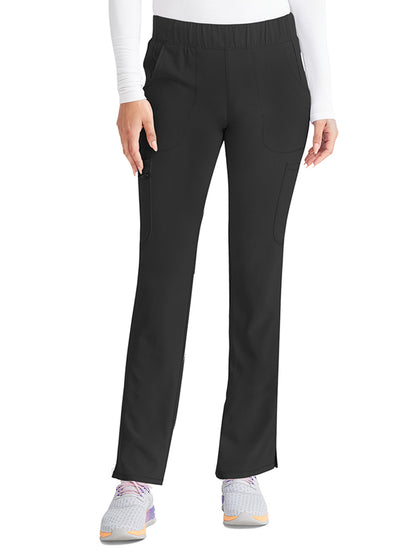 Women's 8-Pocket Mid Rise Scrub Pant - IP121A - Black