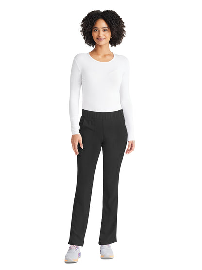 Women's 8-Pocket Mid Rise Scrub Pant - IP121A - Black