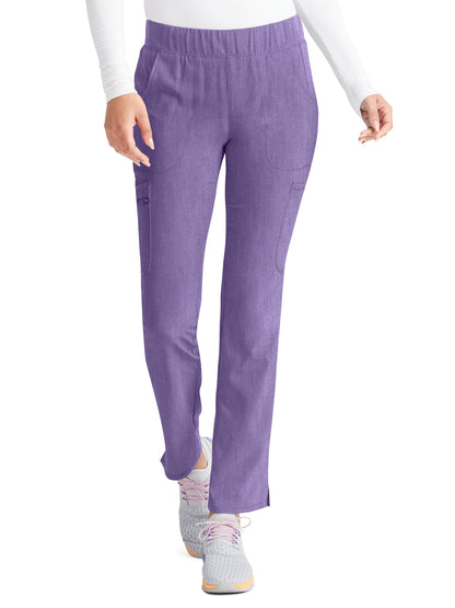 Women's 8-Pocket Mid Rise Scrub Pant - IP121A - Heather Lavender