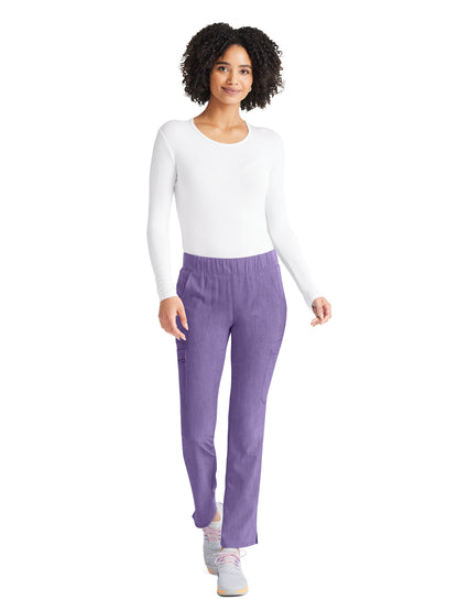 Women's 8-Pocket Mid Rise Scrub Pant - IP121A - Heather Lavender