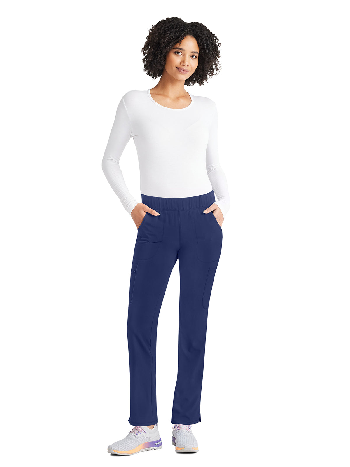 Women's 8-Pocket Mid Rise Scrub Pant - IP121A - Navy