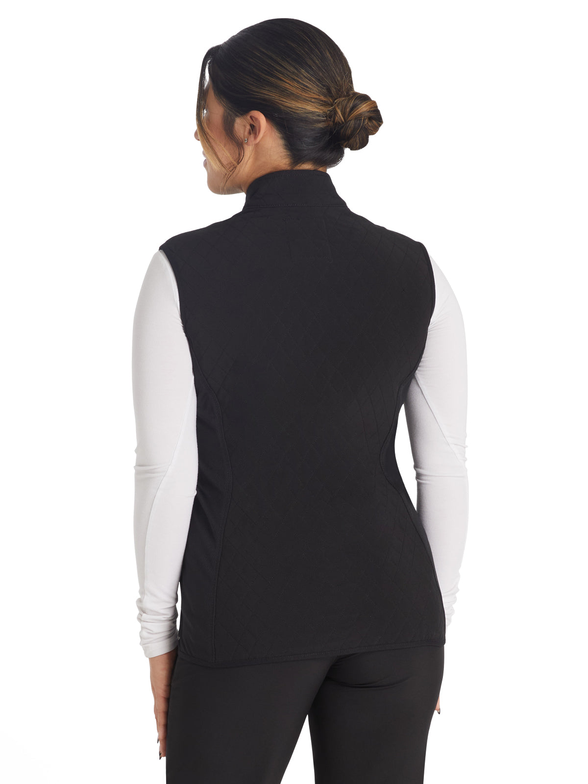 Women's 3-Pocket Zip Front Vest - IP306A - Black