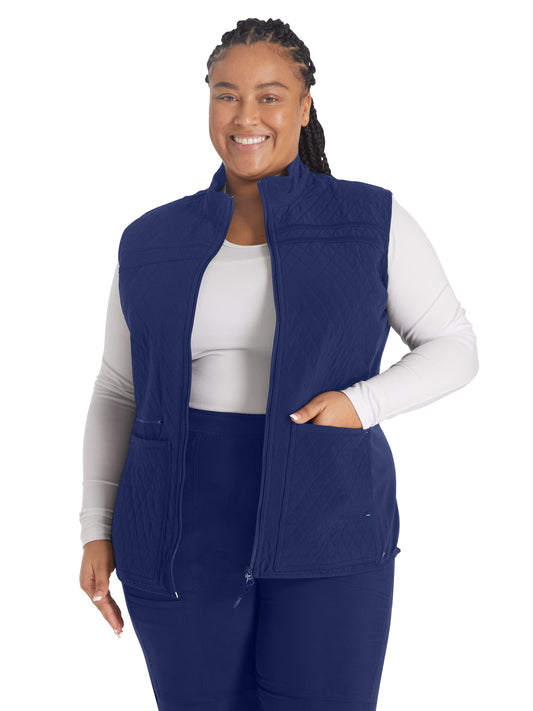 Women's 3-Pocket Zip Front Vest - IP306A - Navy