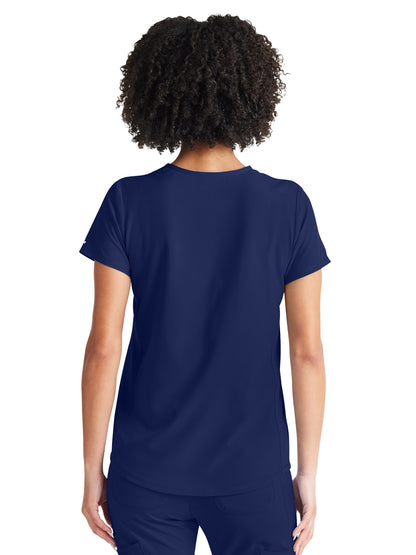 Women's 2-Pocket Tuckable V-Neck Scrub Top - IP600A - Navy