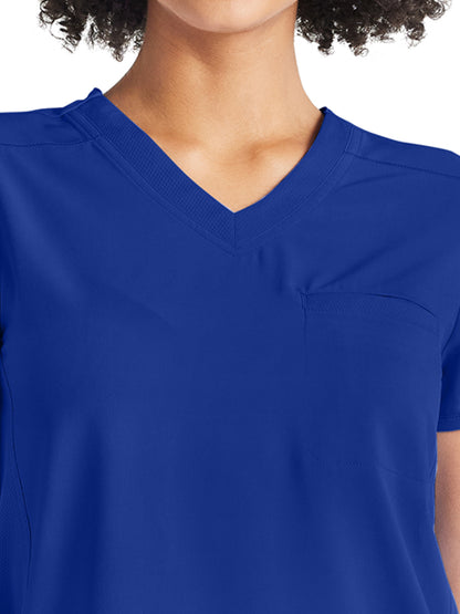 Women's 2-Pocket Tuckable V-Neck Scrub Top - IP600A - Royal