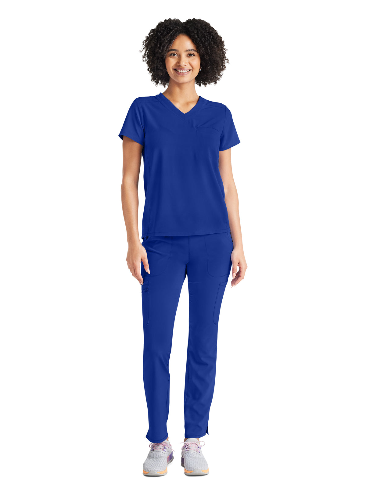 Women's 2-Pocket Tuckable V-Neck Scrub Top - IP600A - Royal