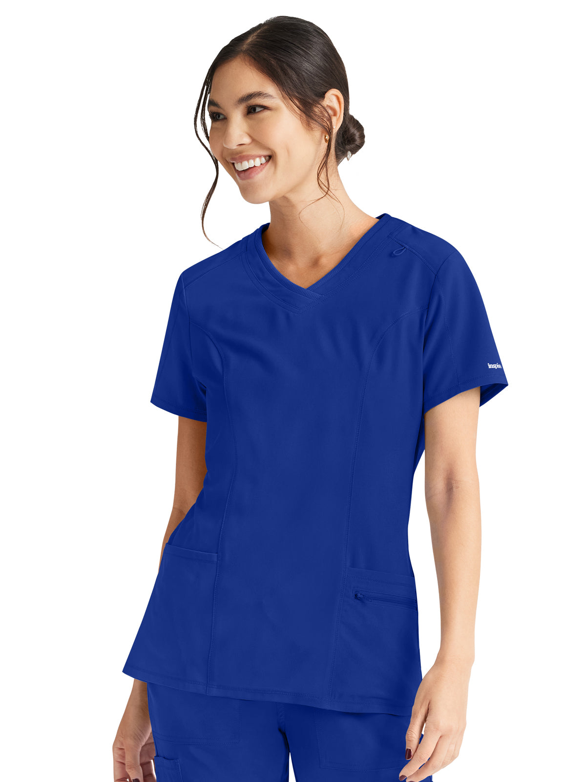 Women's 4-Pocket V-Neck Scrub Top - IP727A - Royal