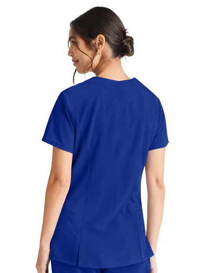 Women's 4-Pocket V-Neck Scrub Top - IP727A - Royal