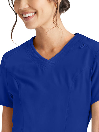 Women's 4-Pocket V-Neck Scrub Top - IP727A - Royal