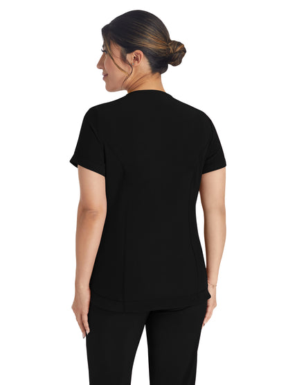 Women's 3-Pocket V-Neck Scrub Top - IP790A - Black