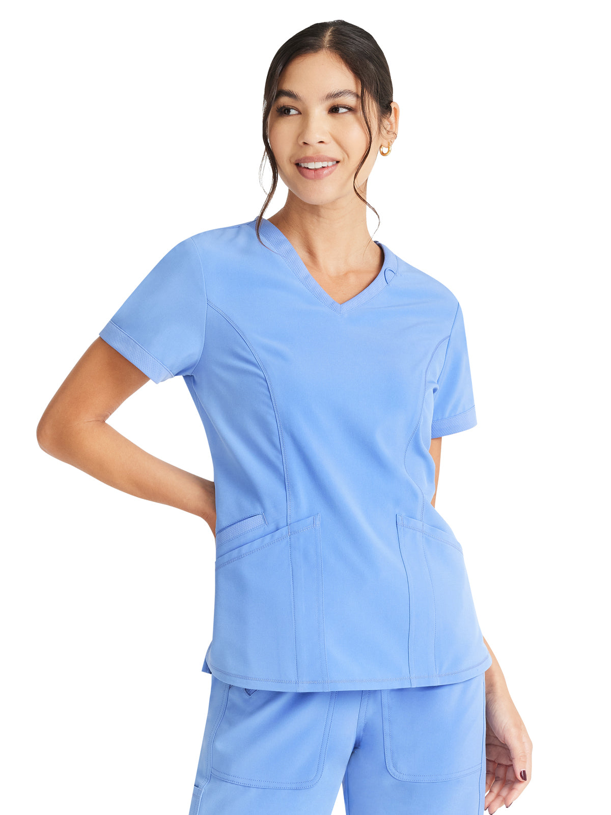 Women's 3-Pocket V-Neck Scrub Top - IP790A - Ciel