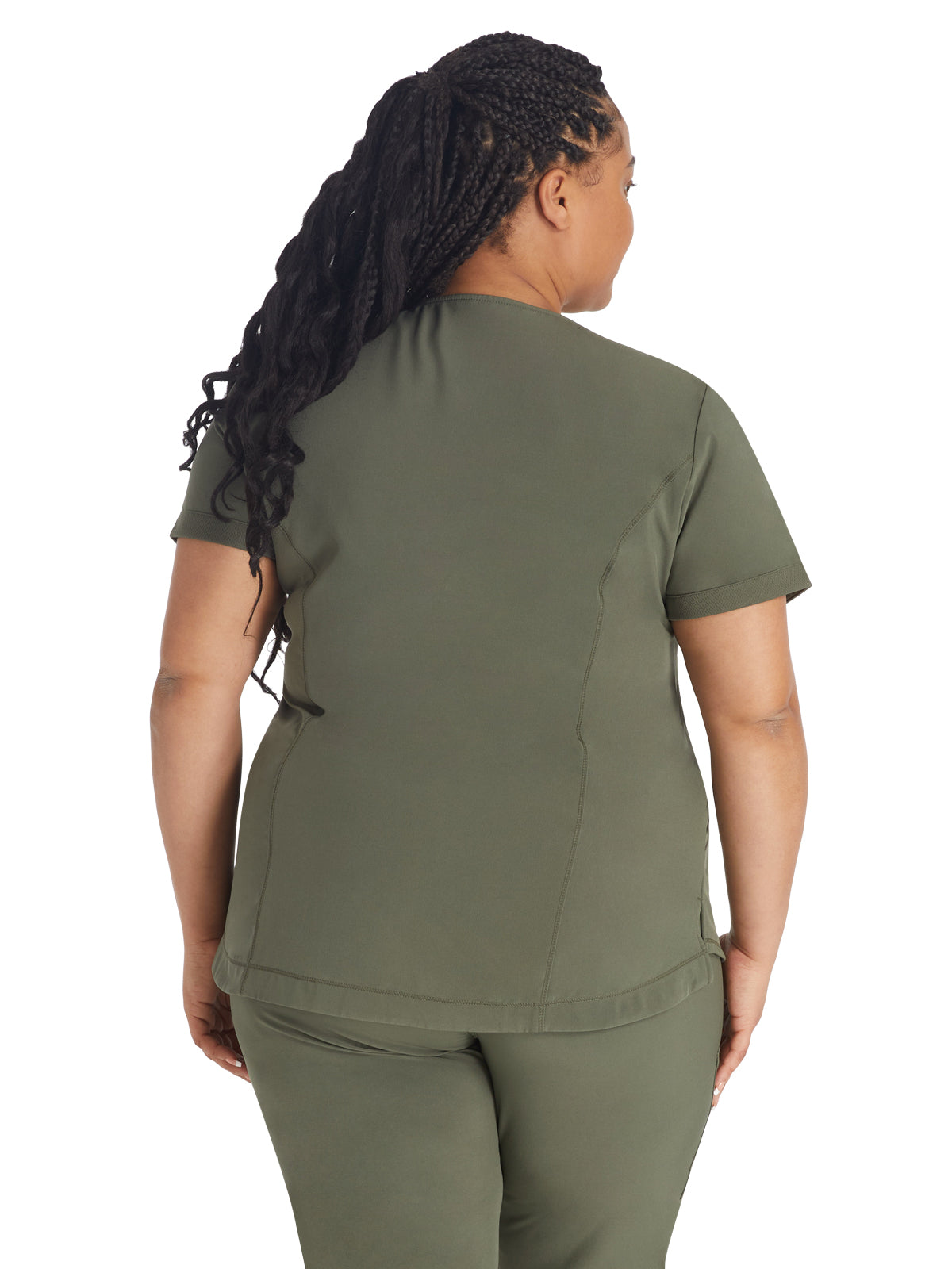 Women's 3-Pocket V-Neck Scrub Top - IP790A - Golden Moss