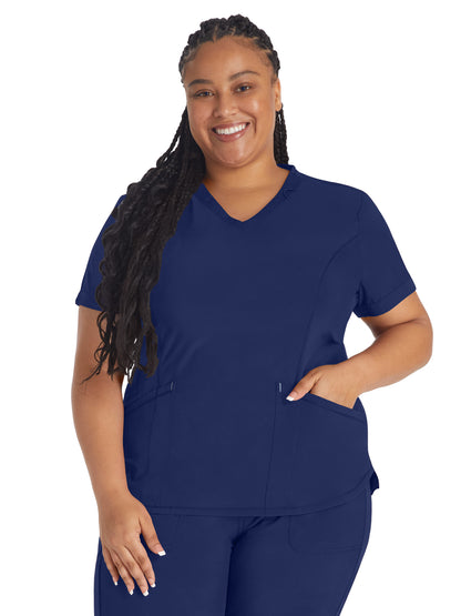 Women's 3-Pocket V-Neck Scrub Top - IP790A - Navy