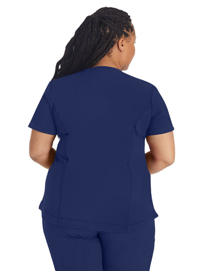 Women's 3-Pocket V-Neck Scrub Top - IP790A - Navy