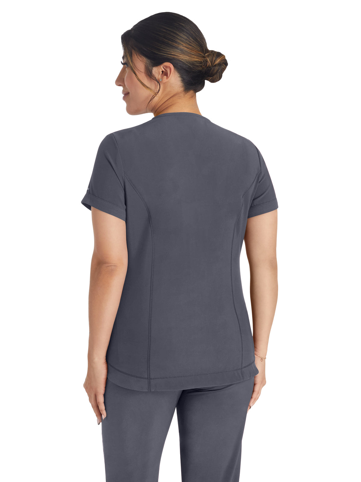 Women's 3-Pocket V-Neck Scrub Top - IP790A - Pewter