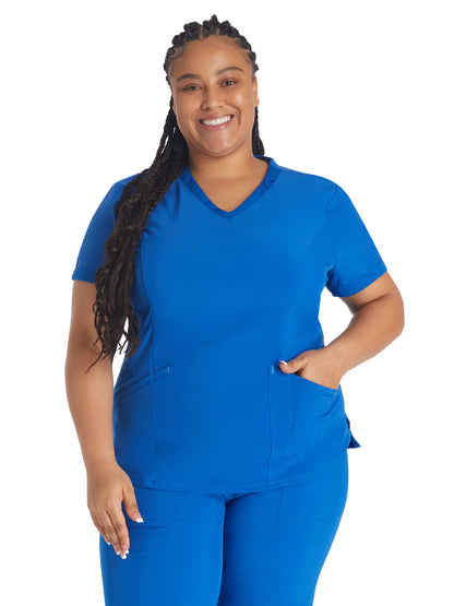 Women's 3-Pocket V-Neck Scrub Top - IP790A - Royal