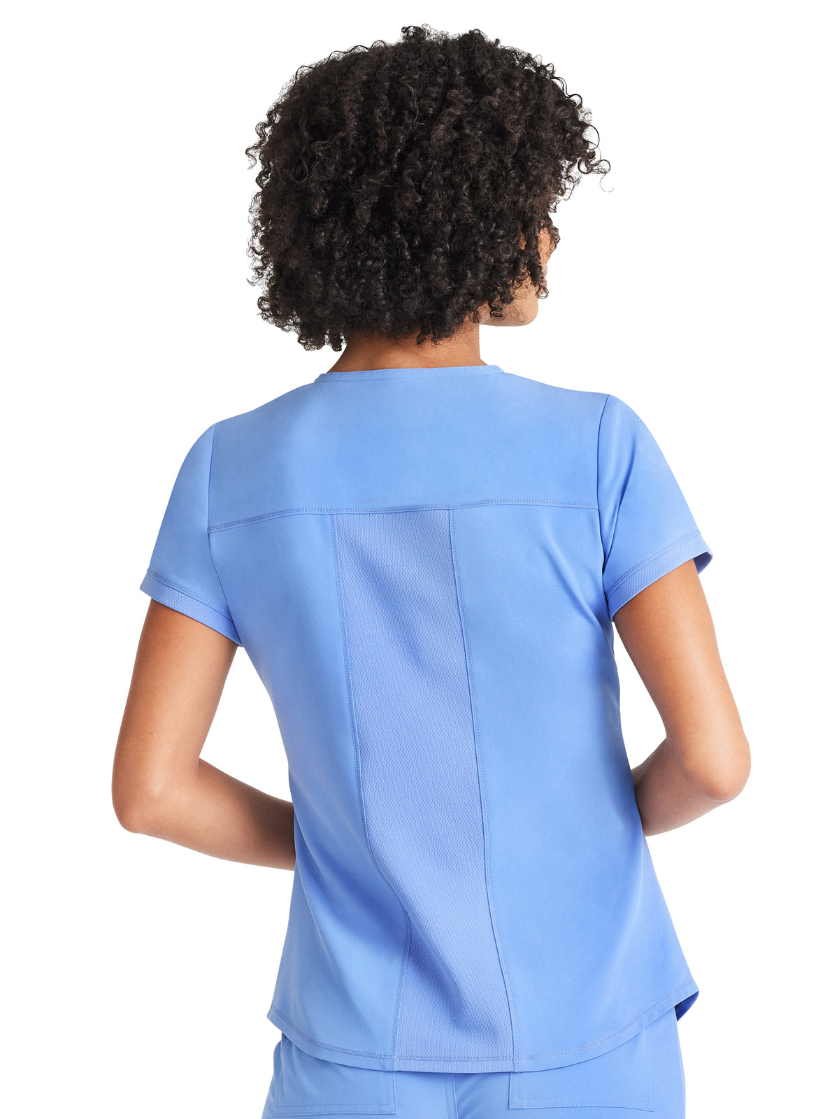 Women's 3-Pocket Henley Scrub Top - IP849A - Ciel