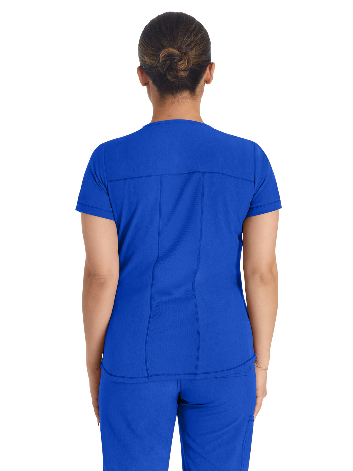 Women's 3-Pocket Henley Scrub Top - IP849A - Royal