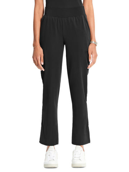 Women's 6-Pocket Straight Leg Ankle Scrub Pant - ML010 - Black