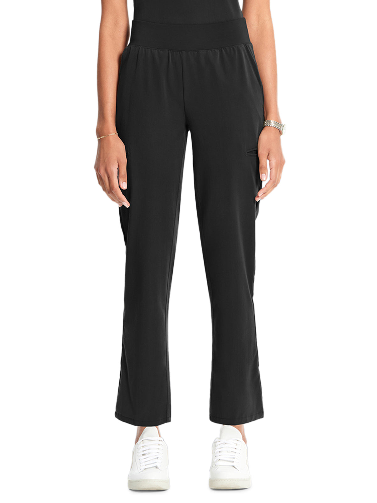 Women's 6-Pocket Straight Leg Ankle Scrub Pant - ML010 - Black