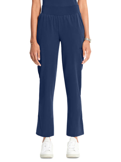 Women's 6-Pocket Straight Leg Ankle Scrub Pant - ML010 - Navy