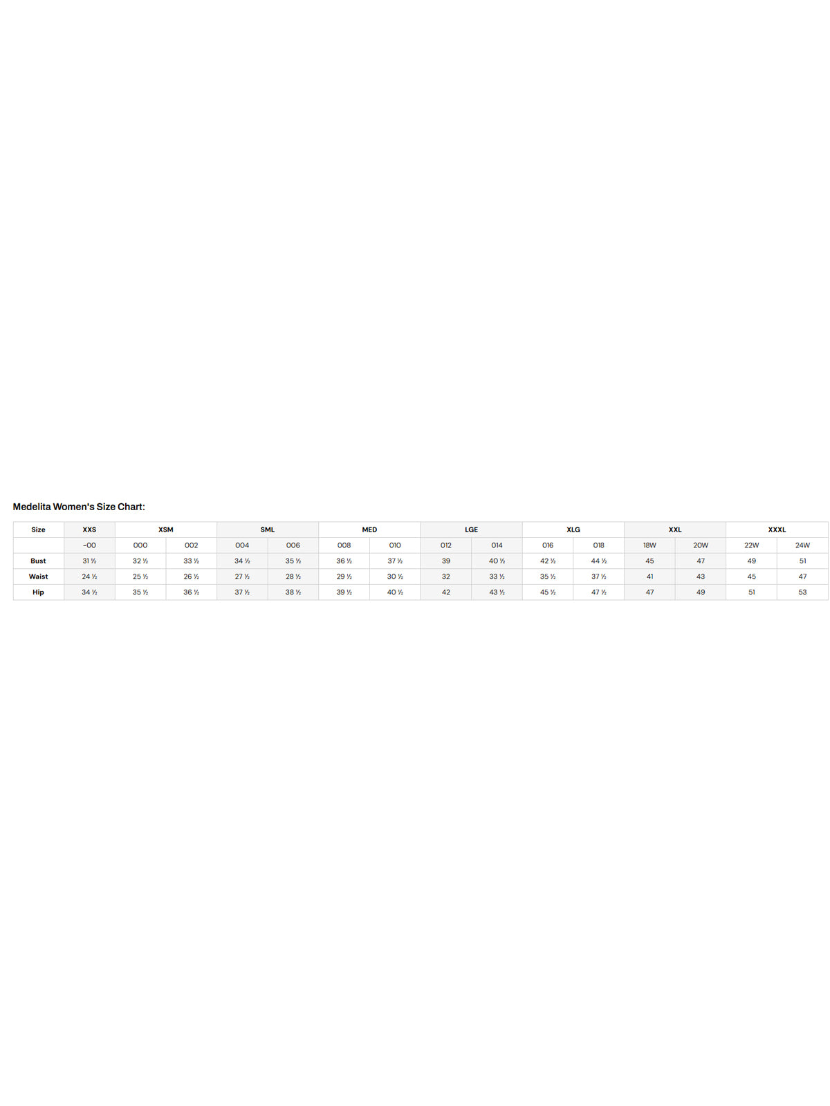 SIZECHART