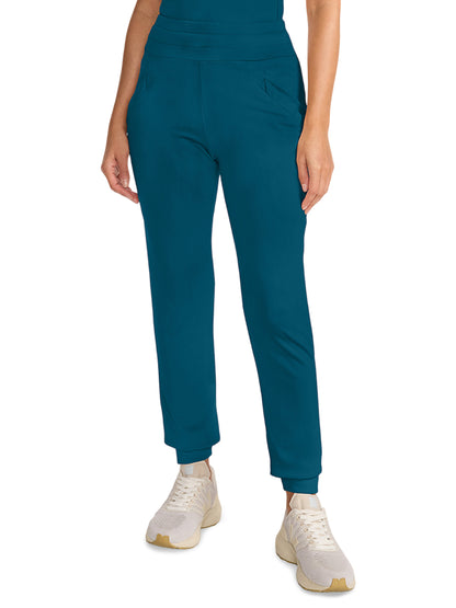 Women's 4-Pocket Ponte Jogger Scrub Pant - ML013 - Caribbean Blue