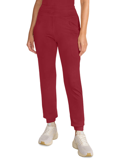 Women's 4-Pocket Ponte Jogger Scrub Pant - ML013 - Cherry Wood