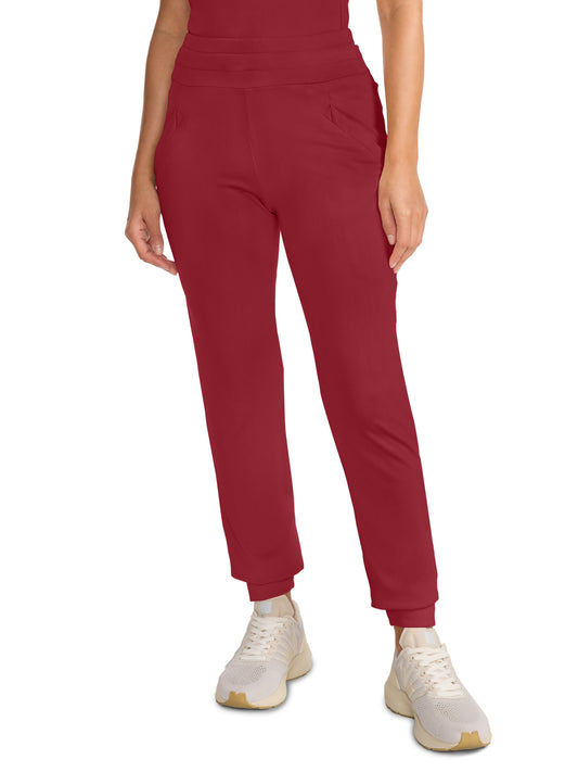Women's 4-Pocket Ponte Jogger Scrub Pant - ML013 - Cherry Wood
