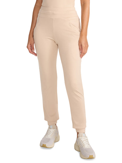 Women's 4-Pocket Ponte Jogger Scrub Pant - ML013 - Toasted Tan