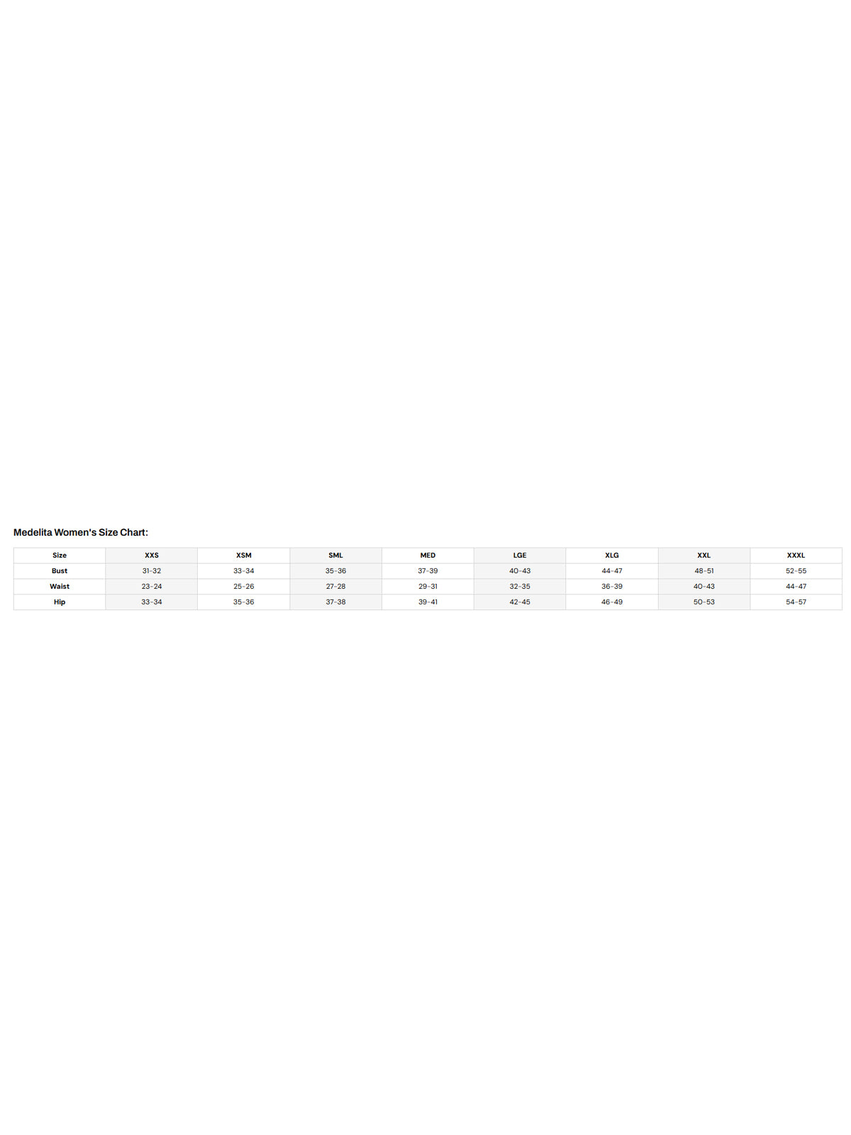 SIZECHART