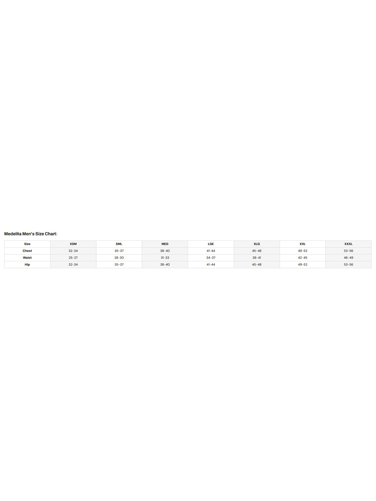 SIZECHART