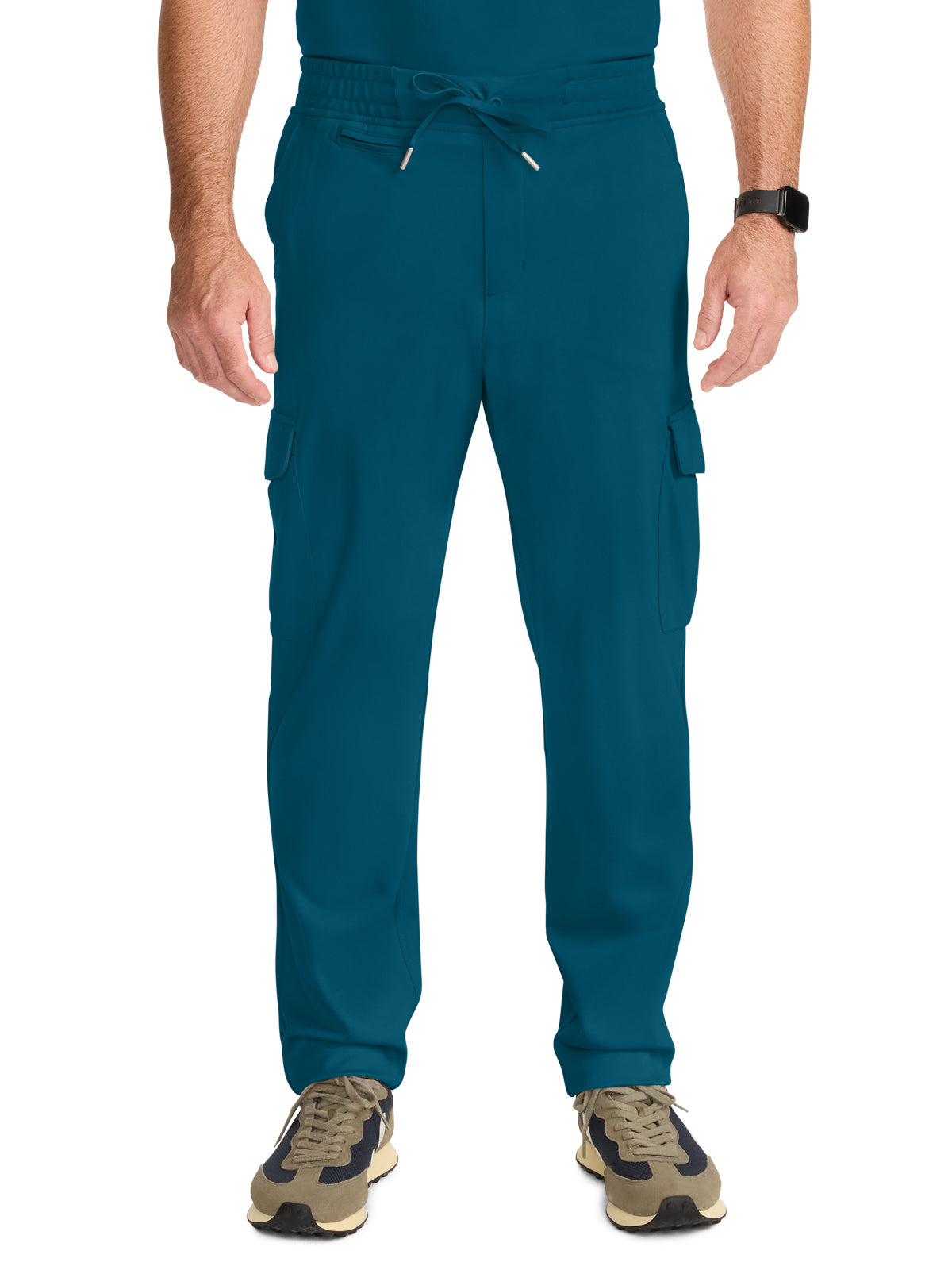 Men's 7-Pocket Ponte Cargo Scrub Pant - ML018 - Caribbean Blue