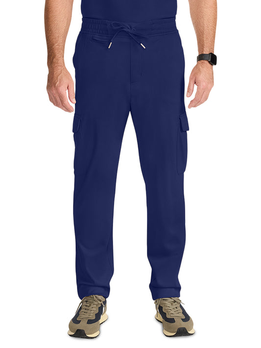 Men's 7-Pocket Ponte Cargo Scrub Pant - ML018 - Navy