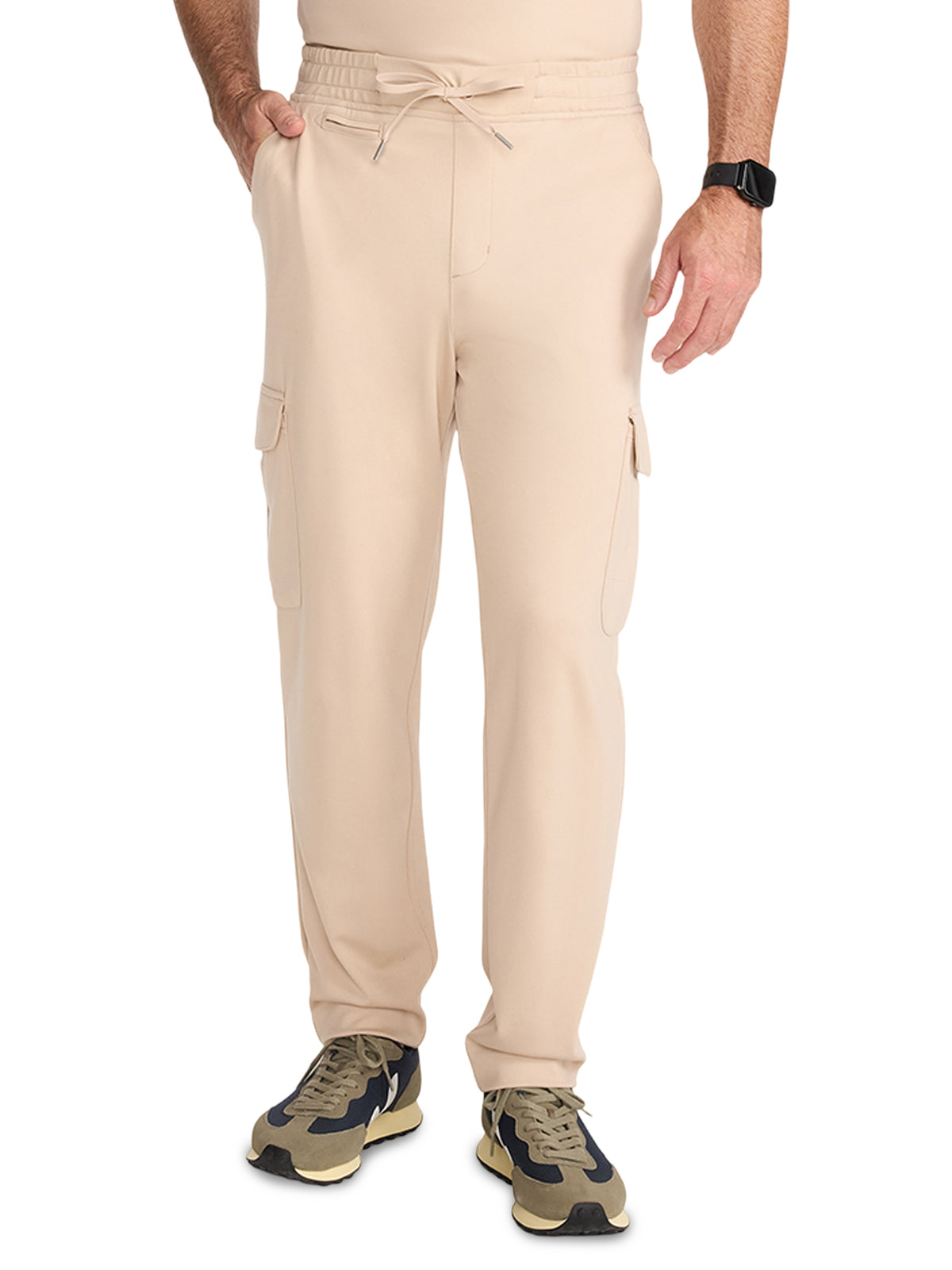 Men's 7-Pocket Ponte Cargo Scrub Pant - ML018 - Toasted Tan