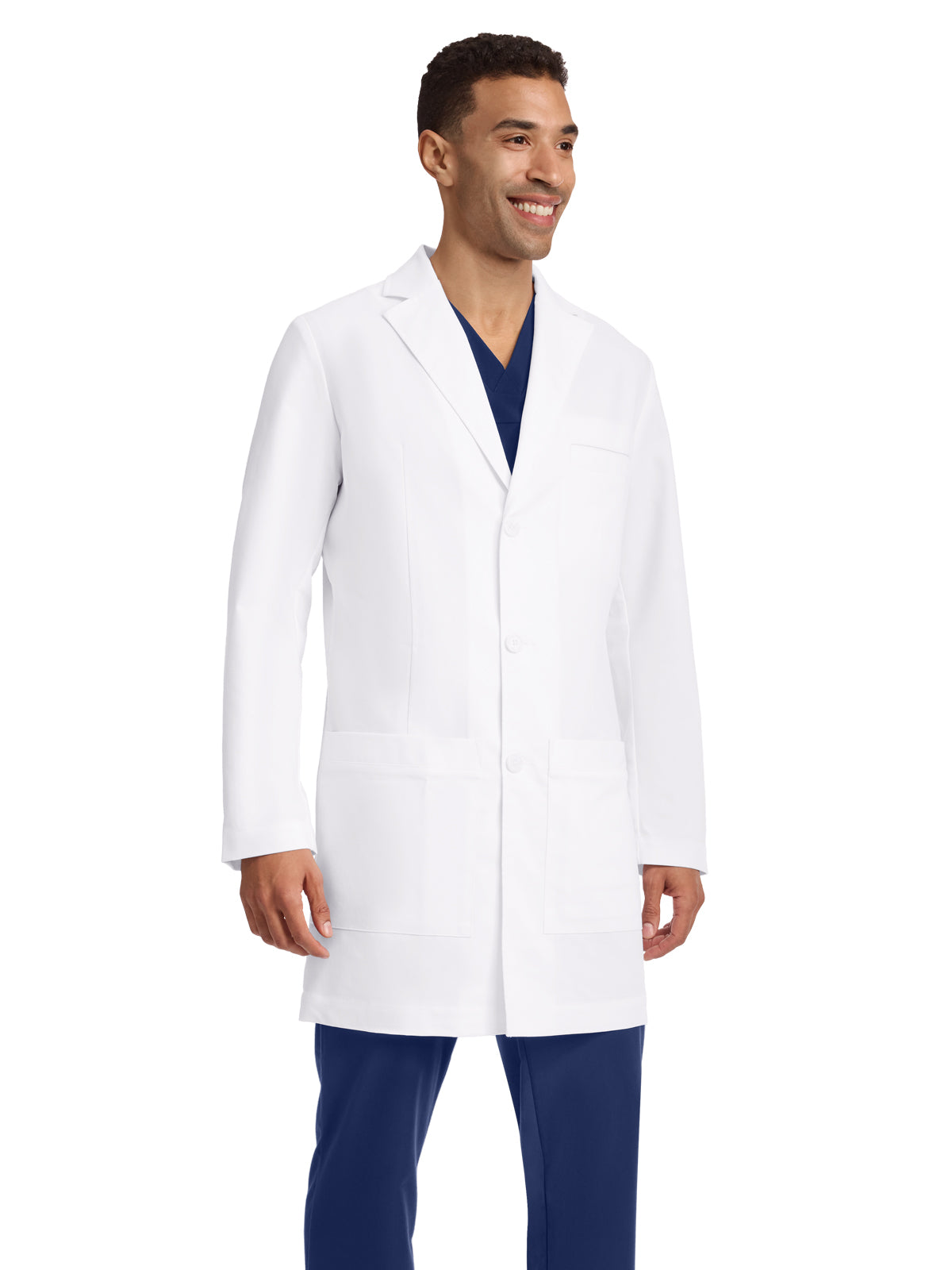 Men's 5-Pocket 37.5" Lucca Lab Coat - ML21507 - White