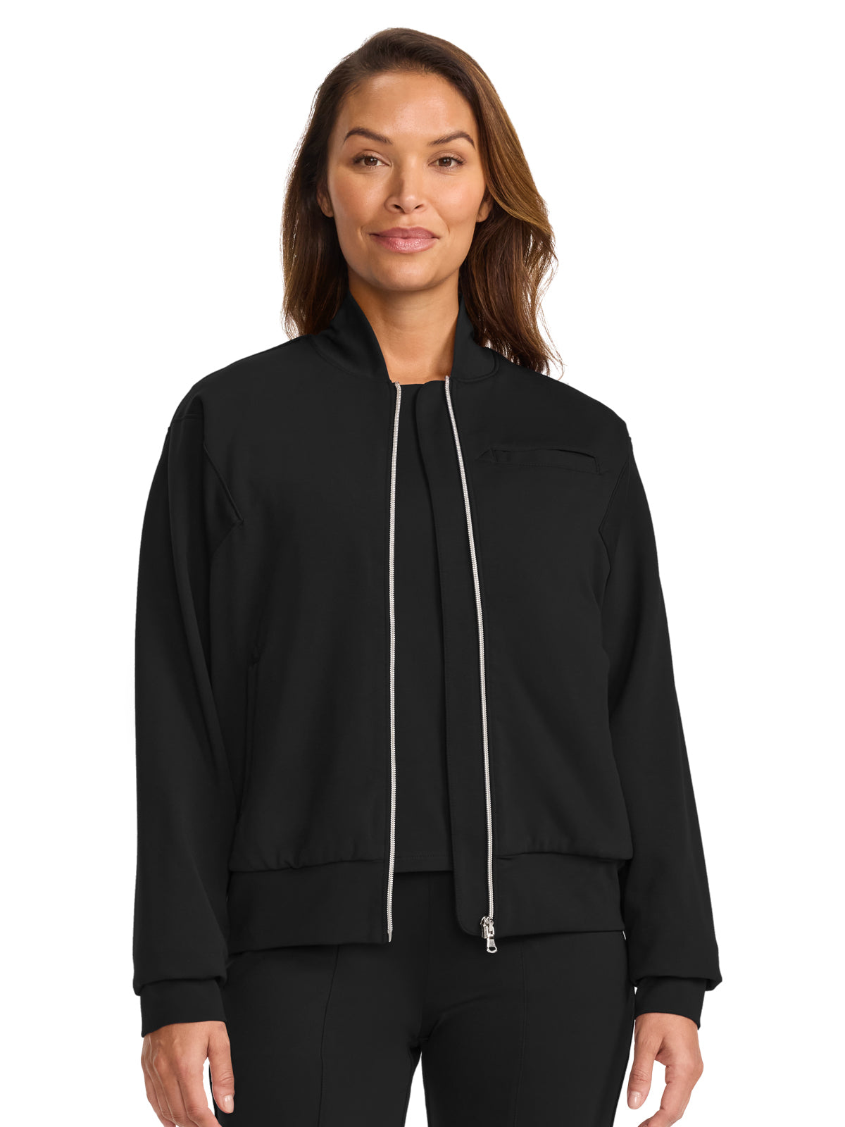Women's 3-Pocket Ponte Jacket - ML309 - Black