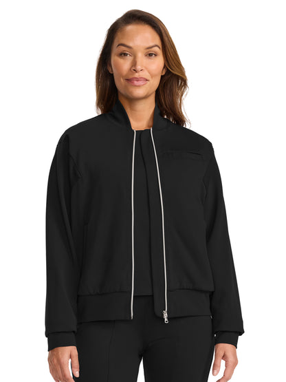 Women's 3-Pocket Ponte Jacket - ML309 - Black