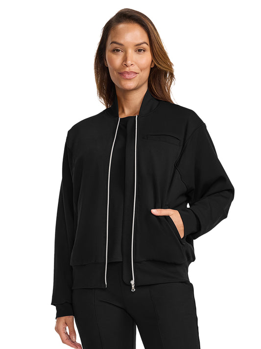 Women's 3-Pocket Ponte Jacket - ML309 - Black