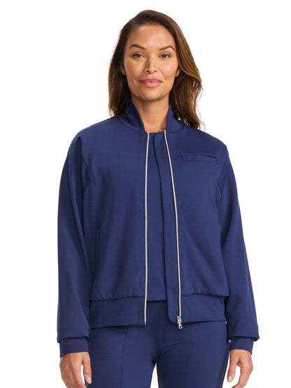 Women's 3-Pocket Ponte Jacket - ML309 - Navy