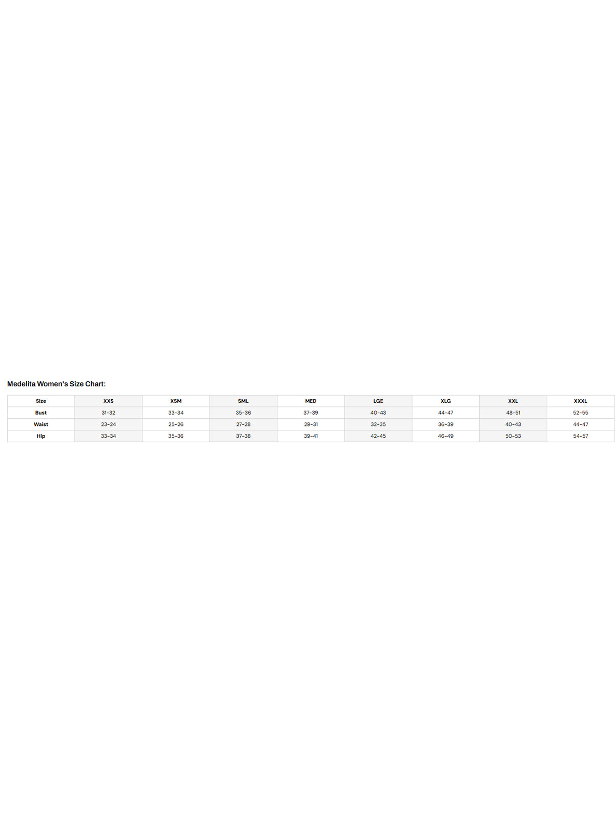 SIZECHART