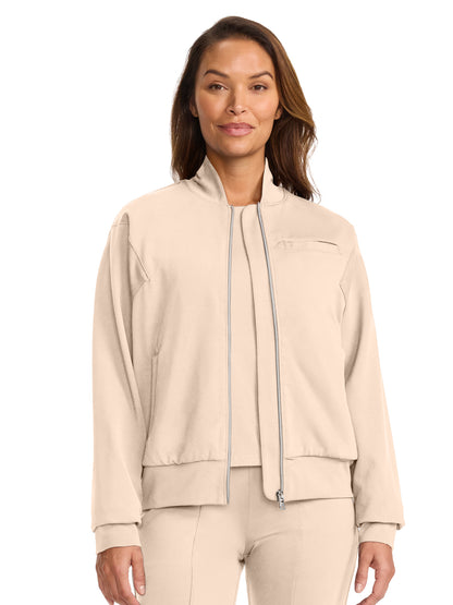 Women's 3-Pocket Ponte Jacket - ML309 - Toasted Tan